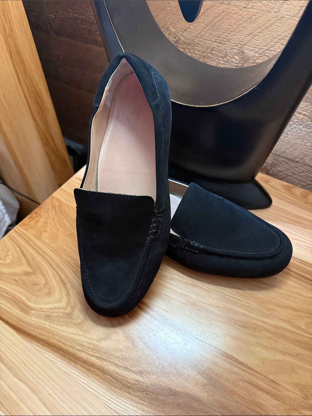 Abeo Black Suede Slip-On Loafers